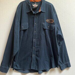Harley Davidson corduroy button up shirt Sz 2XL